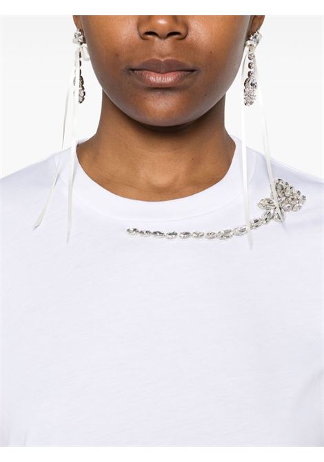 White flower-embellished T-shirt Simone rocha - women SIMONE ROCHA | 5342B0553WHT